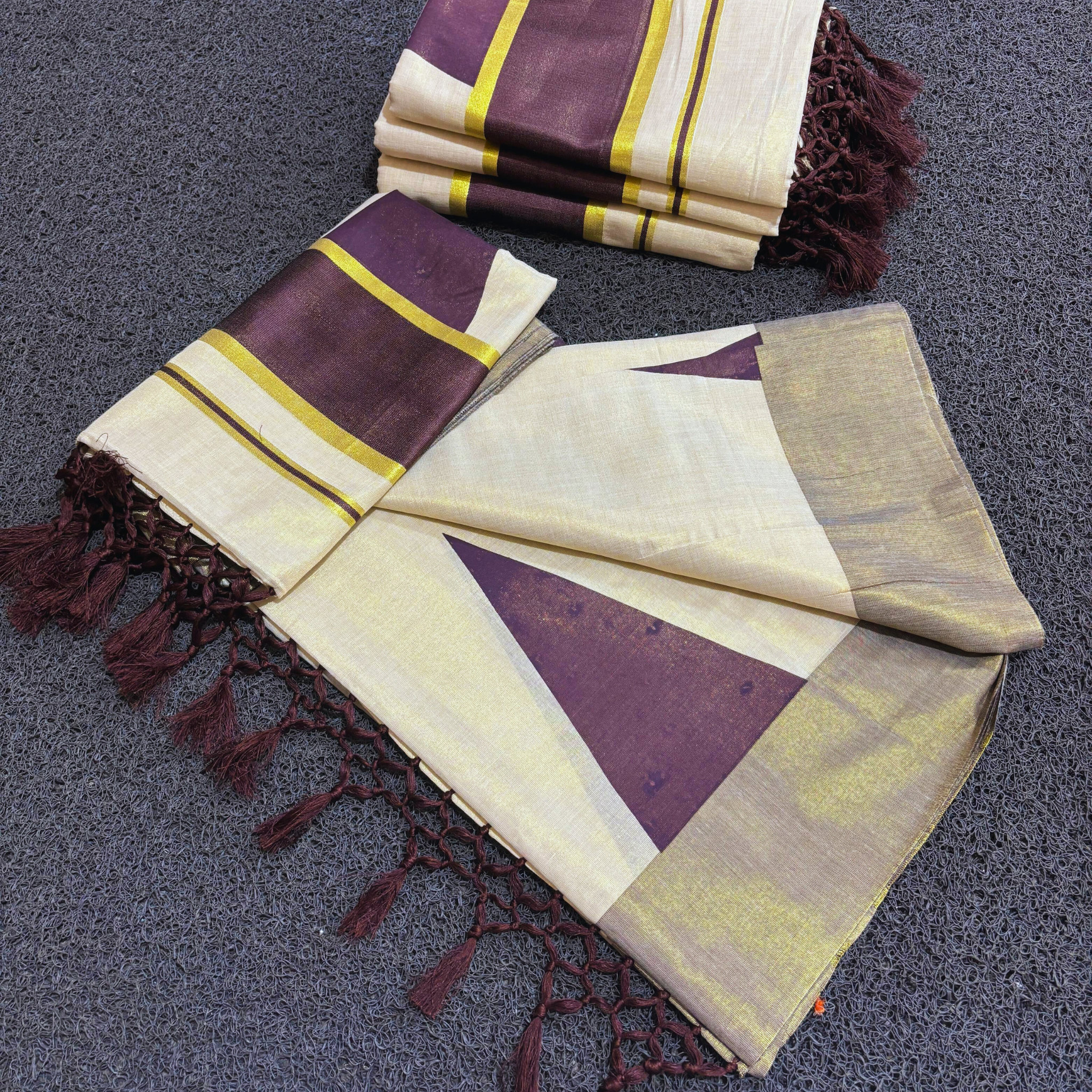 Coffee Brown Tissue Saree