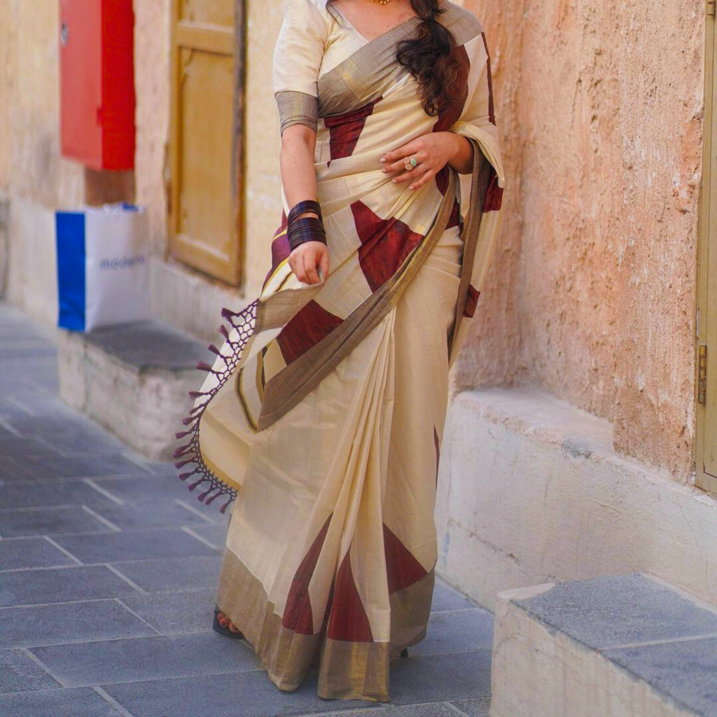 Coffee Brown Tissue Saree