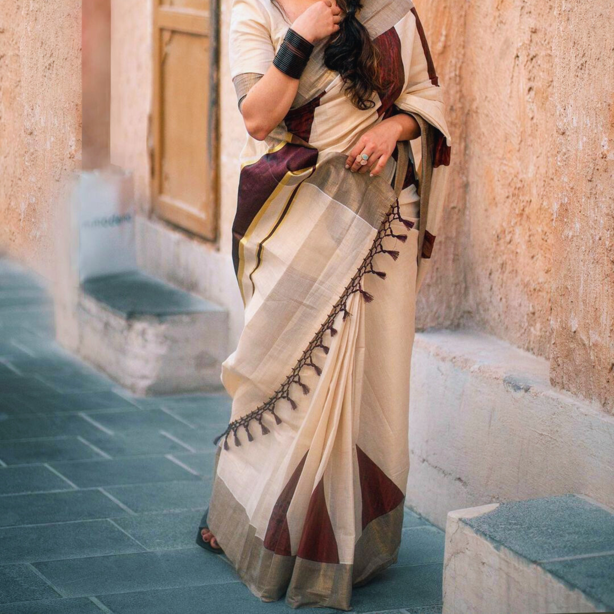 Coffee Brown Tissue Saree