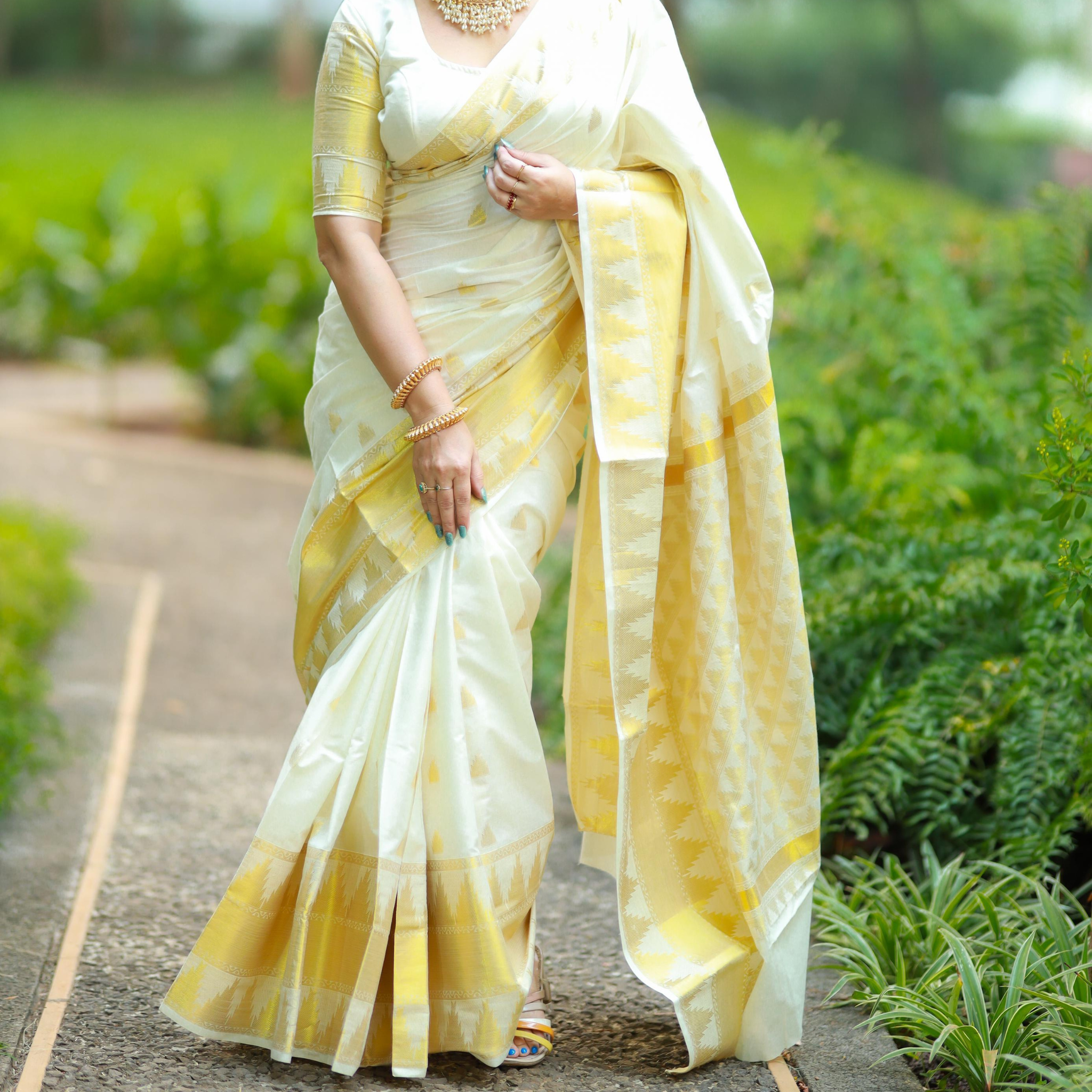 Heavy weave handloom replica saree