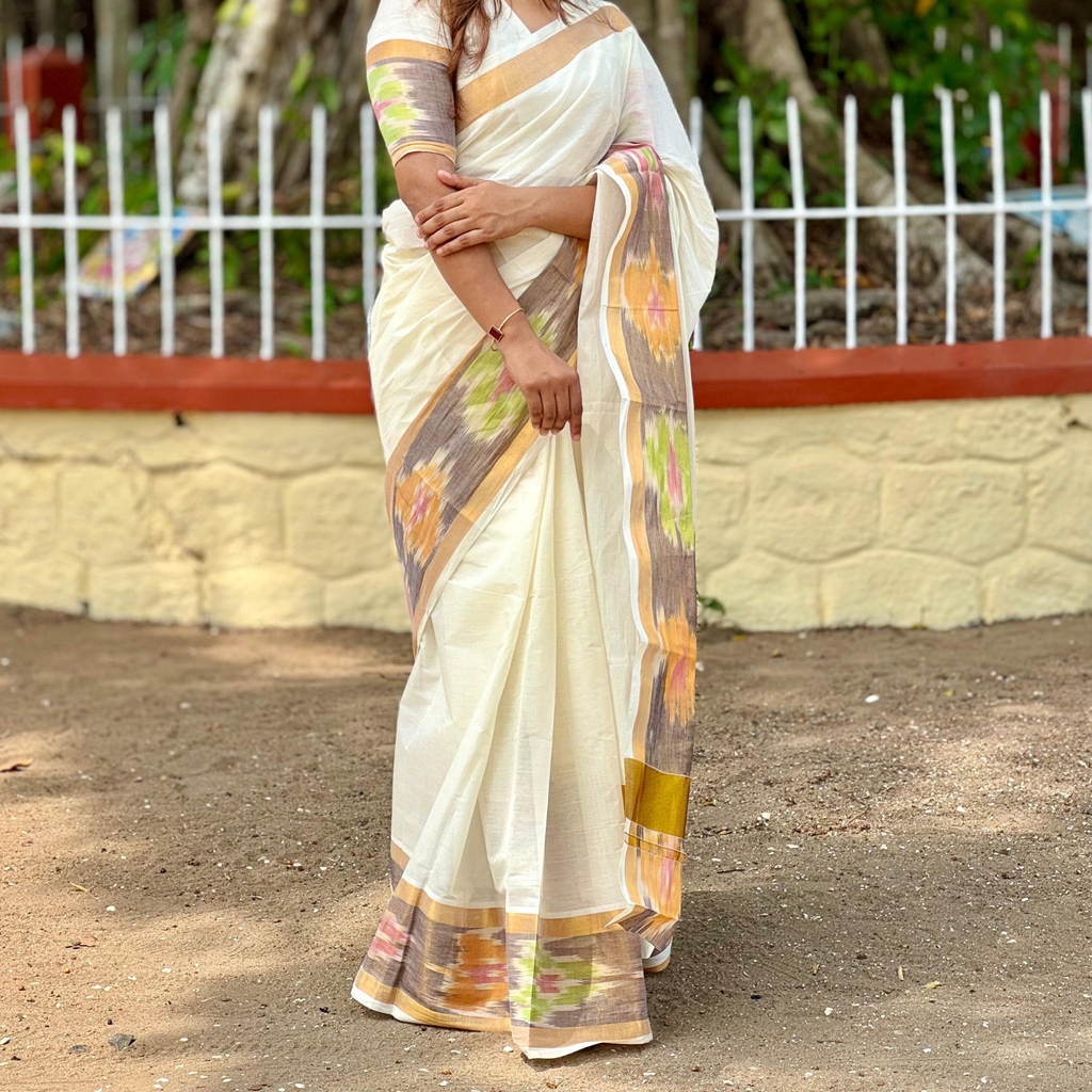 Pochampally Border Kerala Saree