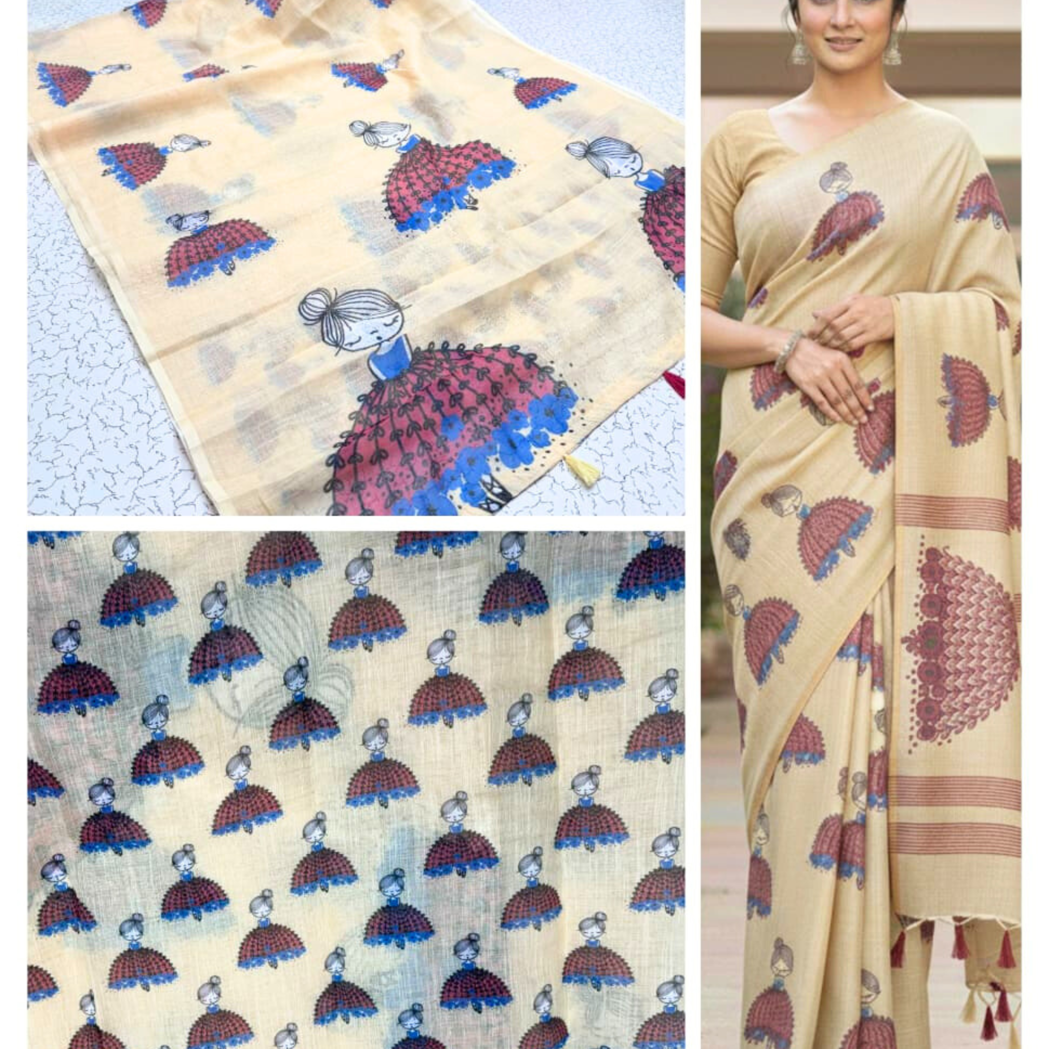 Doll Design Cotton Saree